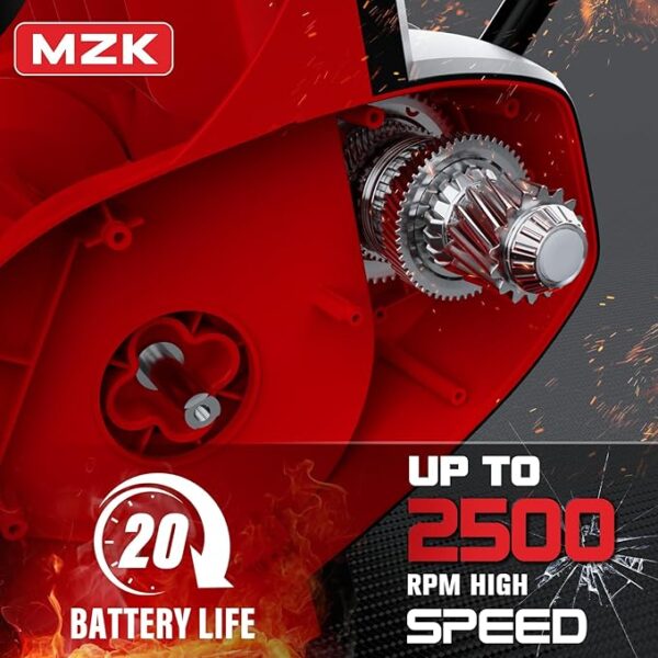 MZK 20V 13-Inch Cordless Electric Snow Shovel with Directional Plate - Battery Powered Snow Thrower & Adjustable Front Handle,Power Snow Shovel for Driveway - Image 4