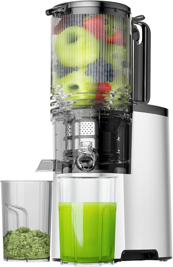 Cold Press Juicer, 400w Slow Juicer Machines with 5.4" Wide Feed Chute, Masticating Juicer