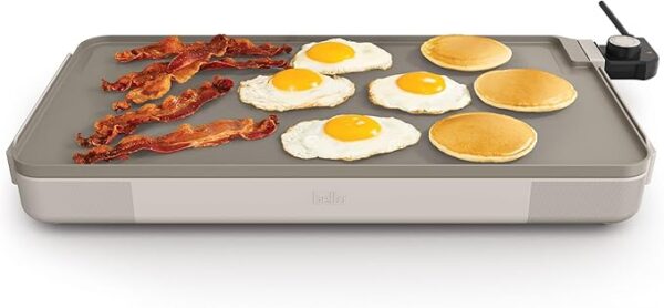 bella 12" x 22" Electric Griddle with EverGood™ Ceramic Nonstick Coating, Removable Temperature Probe, Dishwasher-Safe Drip Tray &