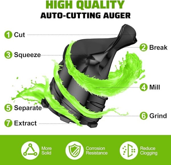 Cold Press Juicer, 400w Slow Juicer Machines with 5.4" Wide Feed Chute, Masticating Juicer - Image 3