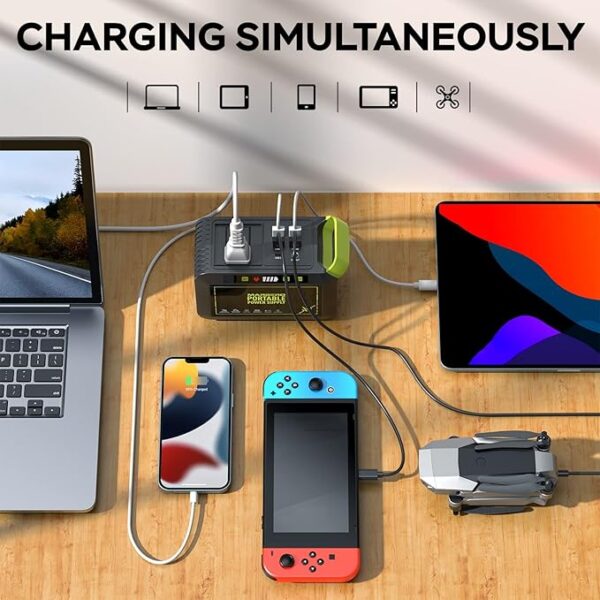 MARBERO Portable Power Station 88Wh Camping Lithium Battery Solar Generator Fast Charging with AC Outlet 120W Peak Power Bank(Solar Panel - Image 2