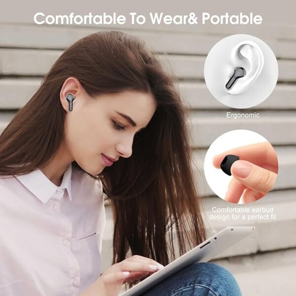 Wireless Earbuds, Bluetooth 5.3 Headphones HiFi Stereo, Bluetooth Earbuds with ENC Noise Cancelling Mic, IP7 Waterproof in Ear Earphones, 48H, - Image 4