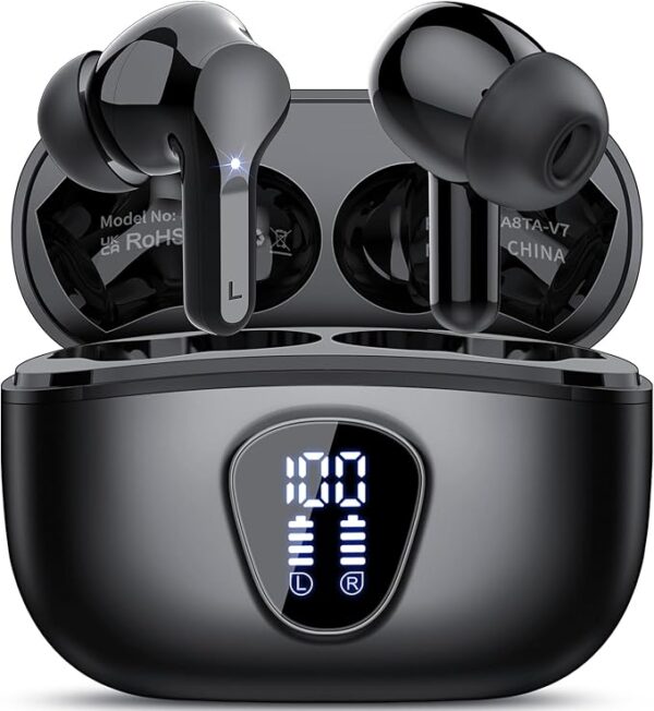Wireless Earbuds, Bluetooth 5.3 Headphones HiFi Stereo, Bluetooth Earbuds with ENC Noise Cancelling Mic, IP7 Waterproof in Ear Earphones, 48H,