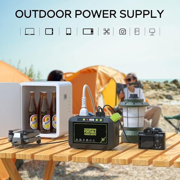 MARBERO Portable Power Station 88Wh Camping Lithium Battery Solar Generator Fast Charging with AC Outlet 120W Peak Power Bank(Solar Panel - Image 3