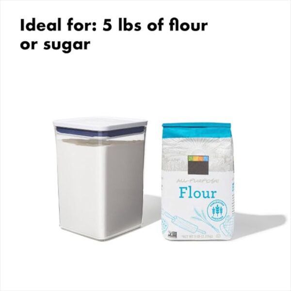 OXO Good Grips POP Container - Airtight Food Storage - Big Square Medium 4.4 Qt Ideal for 5lbs of flour or sugar - Image 2