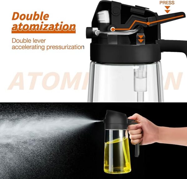 YARRAMATE Oil Sprayer for Cooking, 2 in 1 Olive Oil Dispenser - Image 3