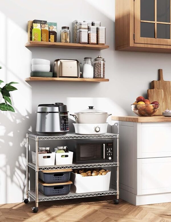 YSSOA 3-Tier Heavy Duty Storage Shelves 750Lb Capacity, 24.02" D x 13.78" W x 21.97" - Image 4