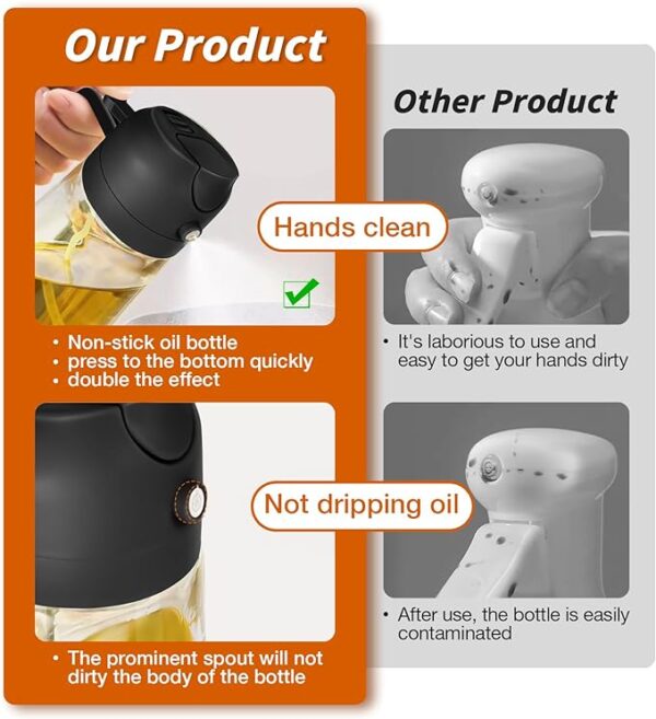 YARRAMATE Oil Sprayer for Cooking, 2 in 1 Olive Oil Dispenser - Image 4