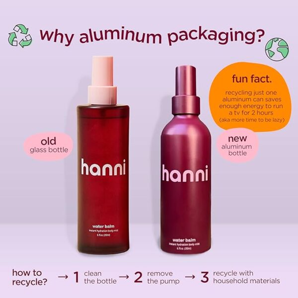HANNI Water Balm Hydrating Body Mist, Moisturizer Spray - Image 3