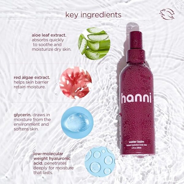 HANNI Water Balm Hydrating Body Mist, Moisturizer Spray - Image 4