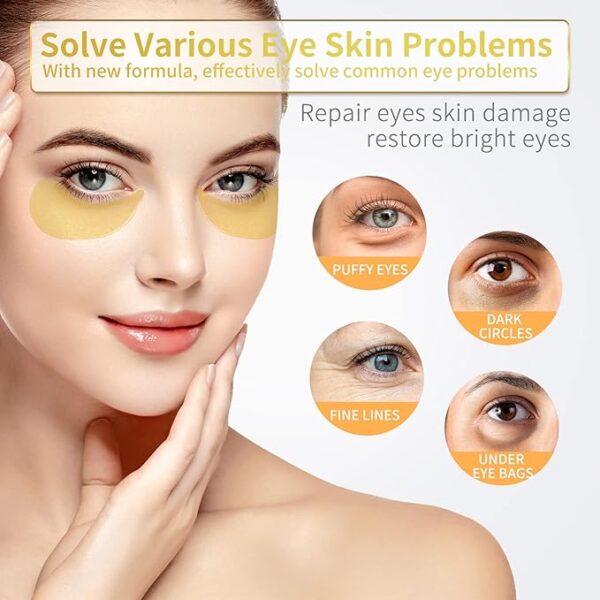 Under Eye Patches - 60 Pcs - 24K Gold Eye Mask - Image 2